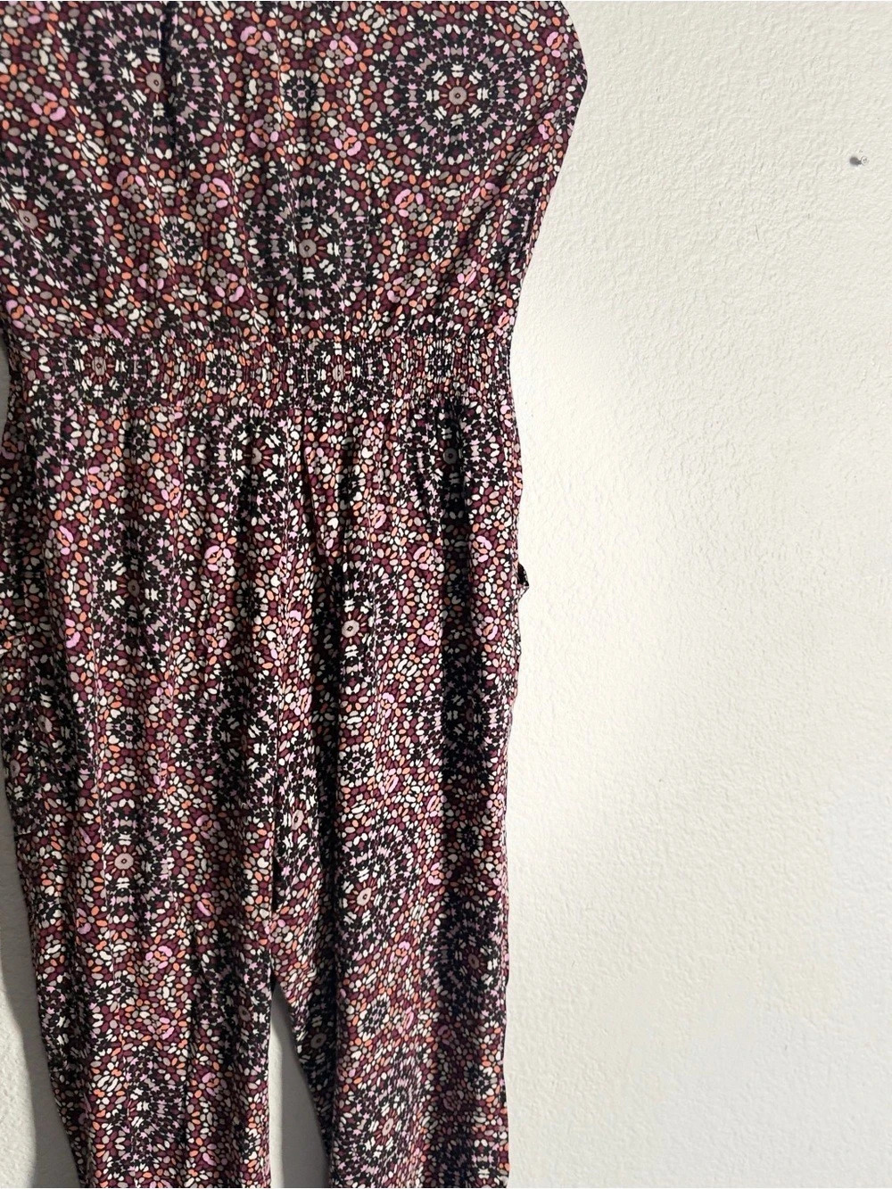 American Rag Floral Jumpsuit in Black & Pink Size Small